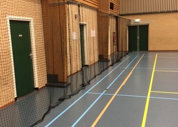 Nylon afscheidingsnetten Sporthal Schop Asten