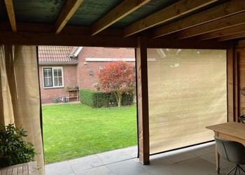 winddoek sahara sand met deelbare rits en tenaxsluiting