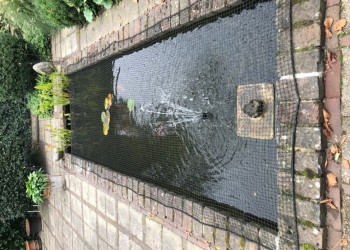 maatwerk vijvernet met randlijn 22x22 mm. fam. Suurmond