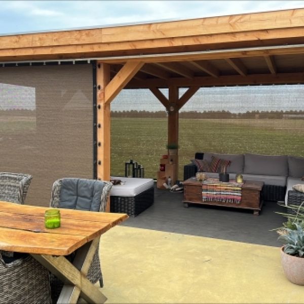 foto's rail en rollager verandadoeken Japanese Brown