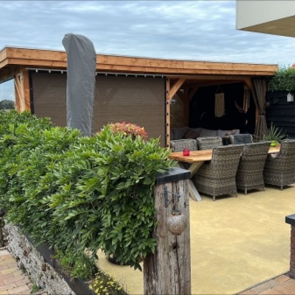 foto's rail en rollager verandadoeken Japanese Brown