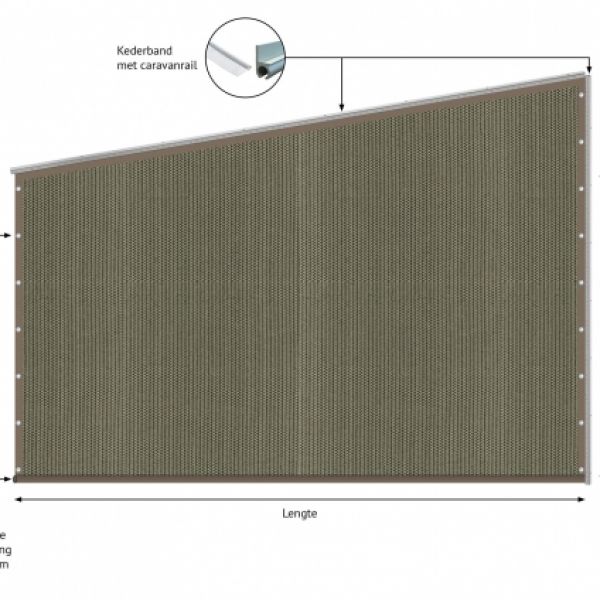 verandazeil type 5, winddoek / kleur Desert Storm met zandkleurige band