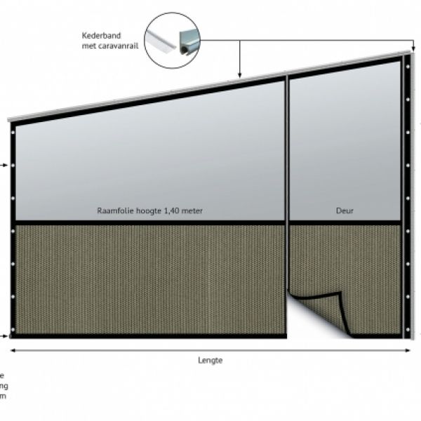 verandazeil type 7, winddoek / kleur Desert Storm