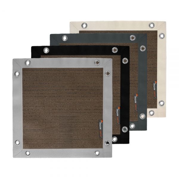 Winddoek 250gr Japanese Brown met verschillende kleuren band en ogen