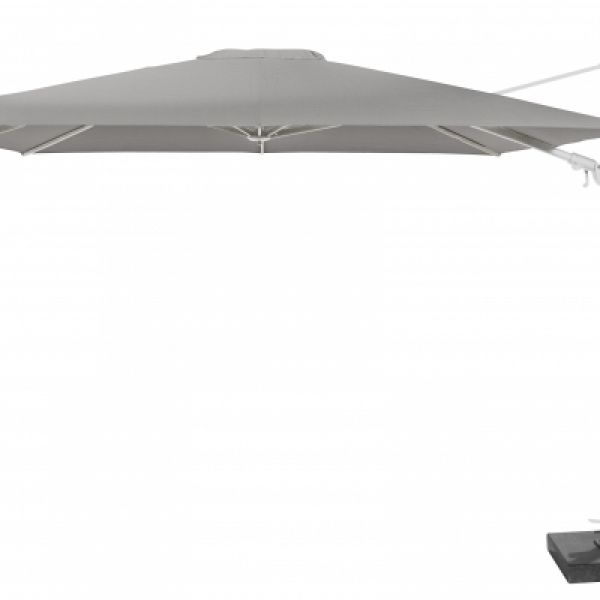 Parasol 4SO type Siesta Premium 300x300 cm.,  White frame, doek Charcoal