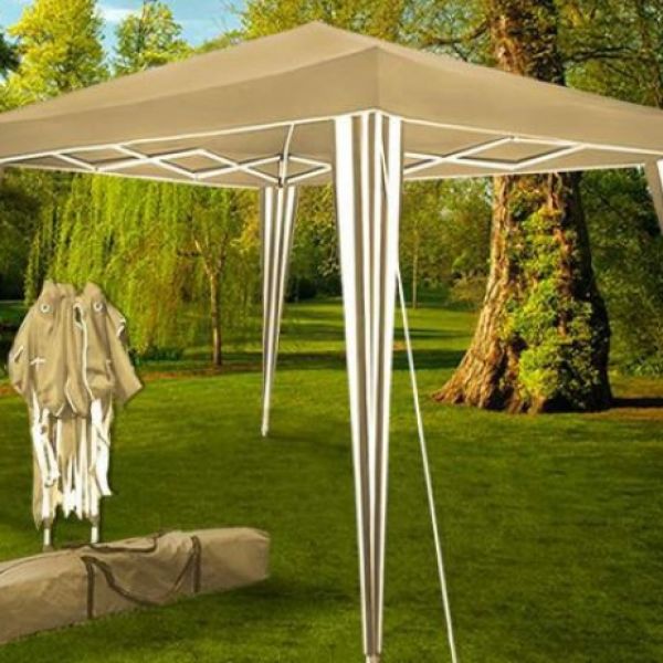 Partytent Easy Up 3,00 x 3,00 meter Taupe/Wit