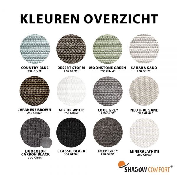 Kleuren overzicht Shadow Comfort stroken
