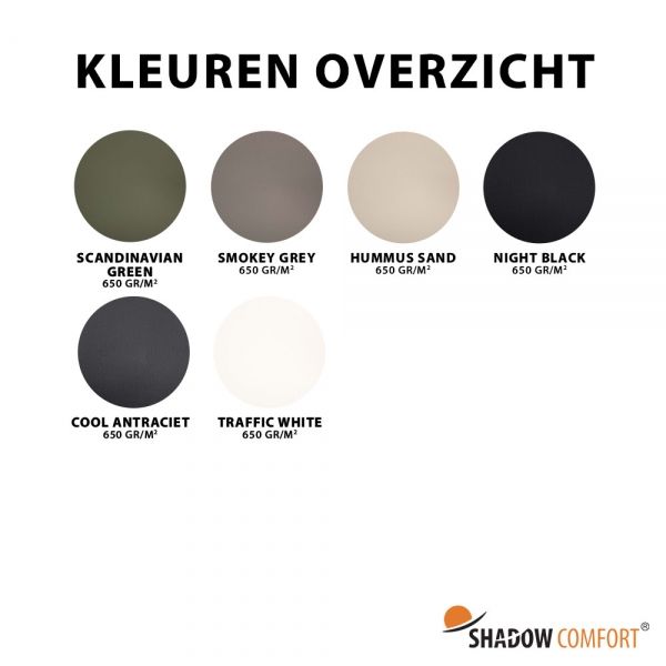 Kleurenoverzicht PVC Standard - Shadow Comfort