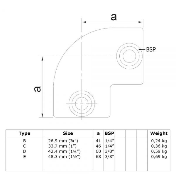ronde buiskoppeling kniestuk zwart
