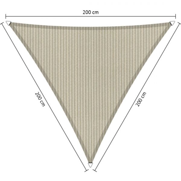 Schaduwdoek Sahara Sand driehoek 2x2x2