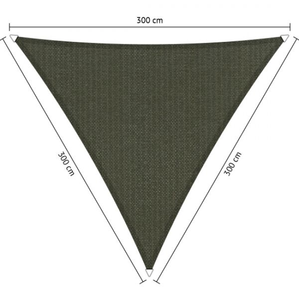 Schaduwdoek Deep Grey driehoek 3x3x3