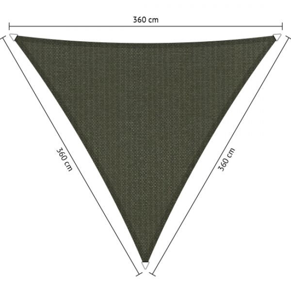 Schaduwdoek Deep Grey driehoek 360x360x360