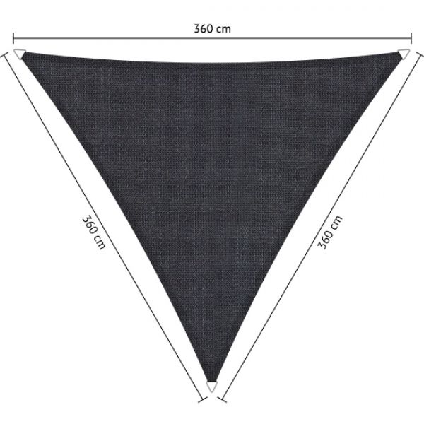 Schaduwdoek Carbon Black (voorkant) driehoek 360x360x360