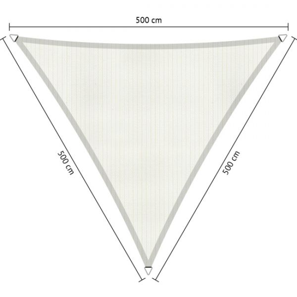 Schaduwdoek Mineral White driehoek 5x5x5