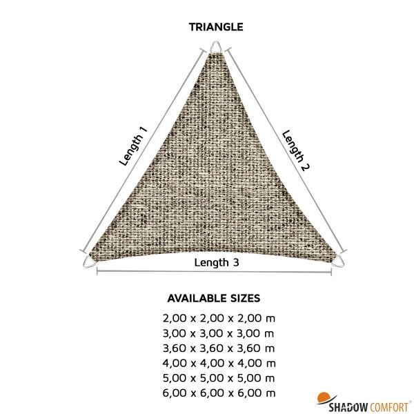 Schaduwdoek Mystic Melange Sand driehoek 6x6x6