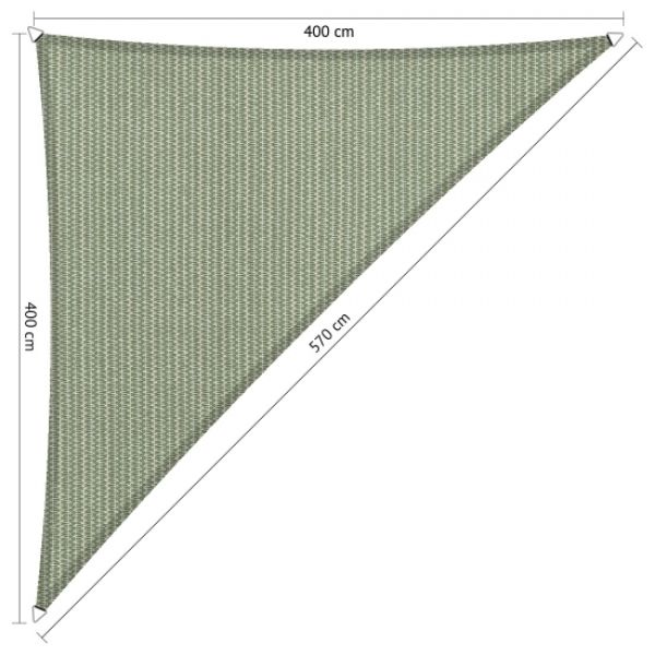 Schaduwdoek Moonstone Green driehoek 400x400x570