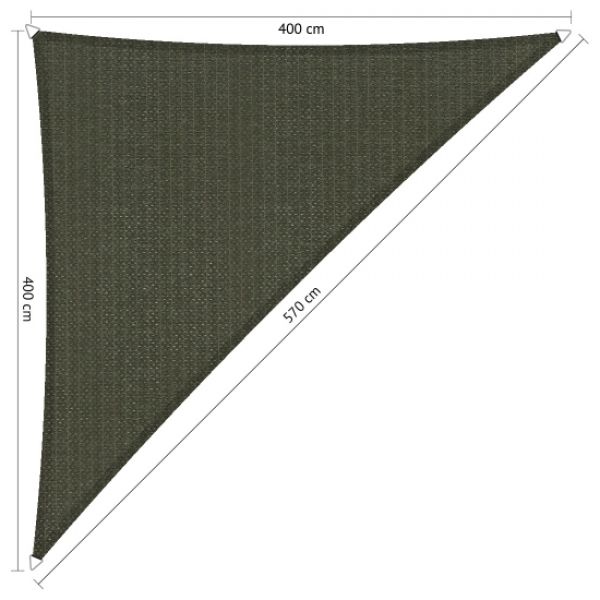 Schaduwdoek Deep Grey driehoek 400x400x570