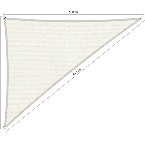Schaduwdoek Arctic White driehoek 400x500x640