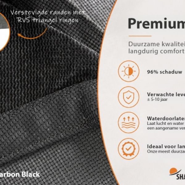 Schaduwdoek DuoColor Carbon Black - Shadow Comfort