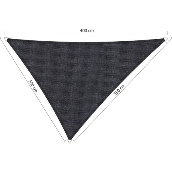 Schaduwdoek Carbon Black (voorkant) driehoek 300x350x400