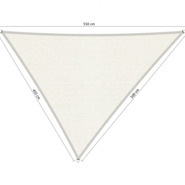 Schaduwdoek Arctic White driehoek 450x500x550