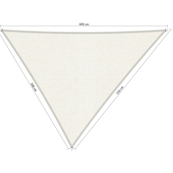 Schaduwdoek Arctic White driehoek 500x550x600