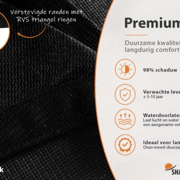 Schaduwdoek Classic Black - Shadow Comfort