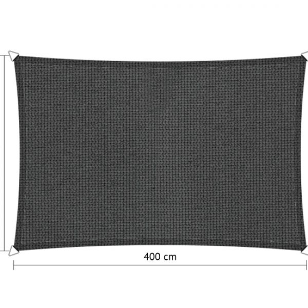 Schaduwdoek Carbon Black (achterkant) rechthoek 200x400