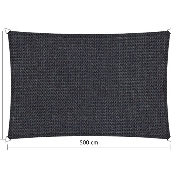 Schaduwdoek Carbon Black (voorkant) rechthoek 300x500