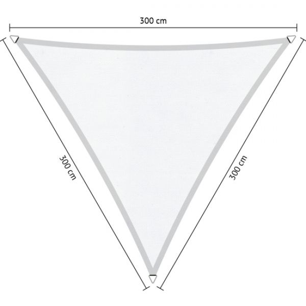 Waterdicht schaduwdoek Shadow Comfort Ibiza White driehoek 3x3x3