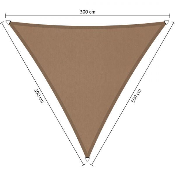 Waterdicht schaduwdoek Shadow Comfort Brazilian Sand driehoek 3x3x3