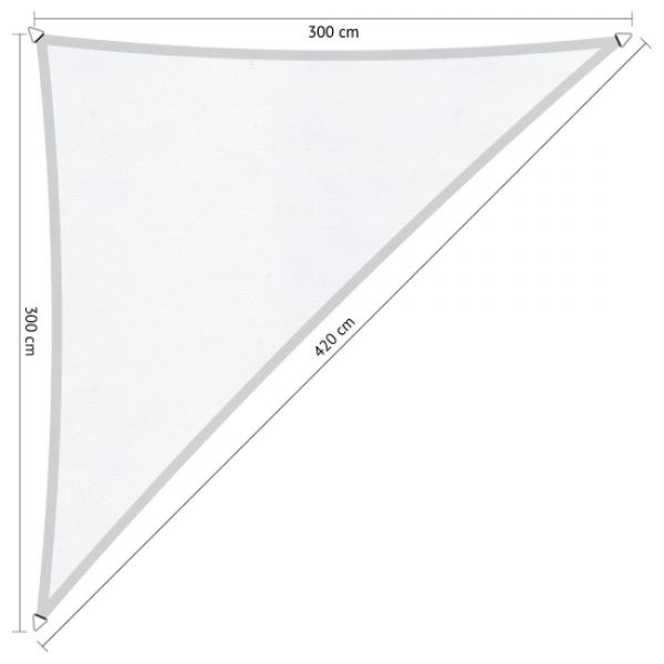 Waterdicht schaduwdoek Shadow Comfort Ibiza White driehoek 3x3x4,2