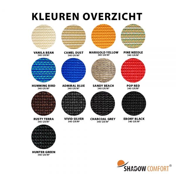 Winddoek Multi Colors 340gr met band en ogen