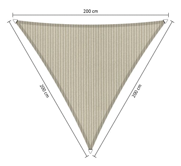 Schaduwdoek driehoek 2x2x2 beige