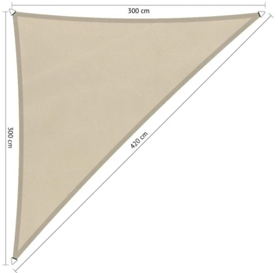 Zonnedoek driehoek waterdicht beige