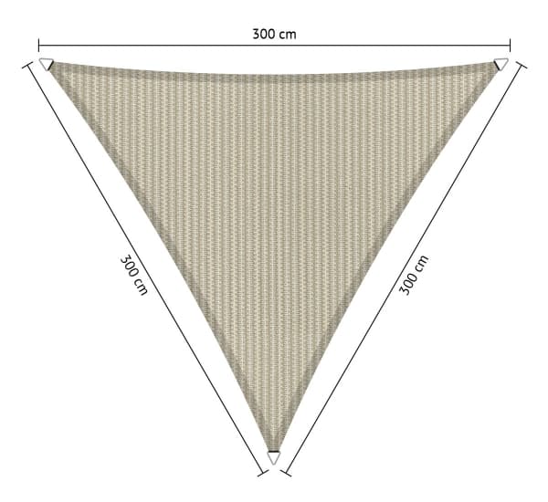 Schaduwdoek driehoek 3x3x3 beige